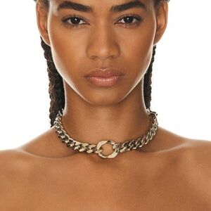 Burberry Gold Chunky Chain Link Choker Necklace